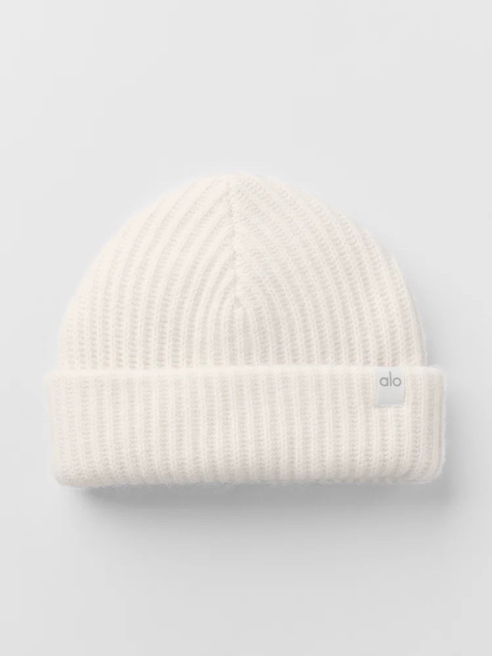 ALO Yoga Cream Ribbed Knit Beanie